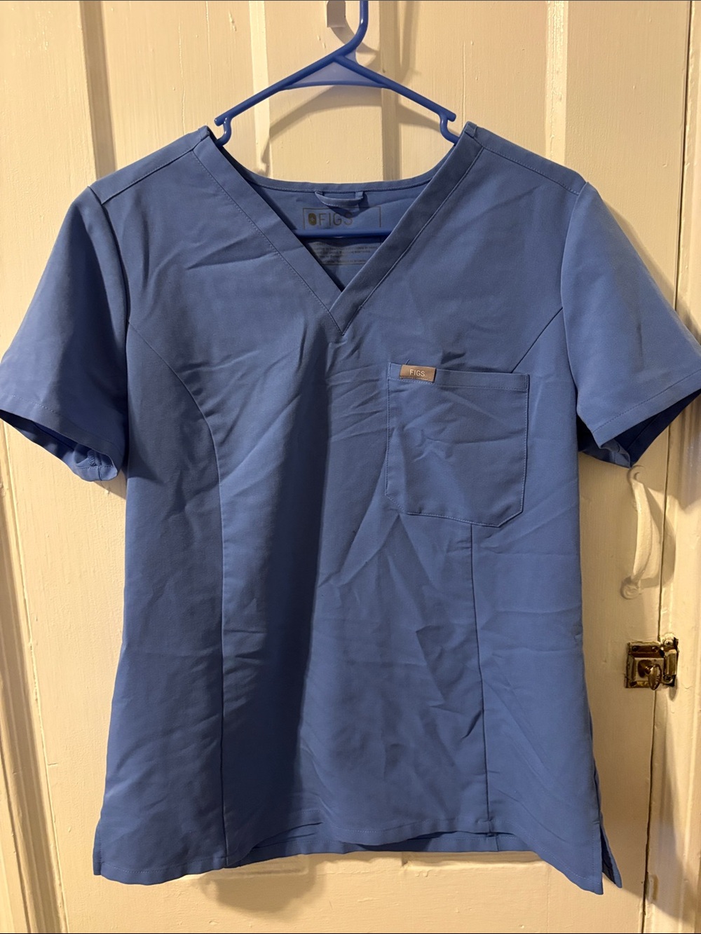 FIGS Technical Collection Scrub Top Blue Size Medium
